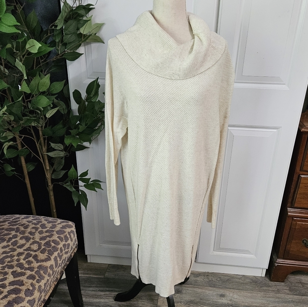 Cozy Cream Cowl Neck Sweater DRESS